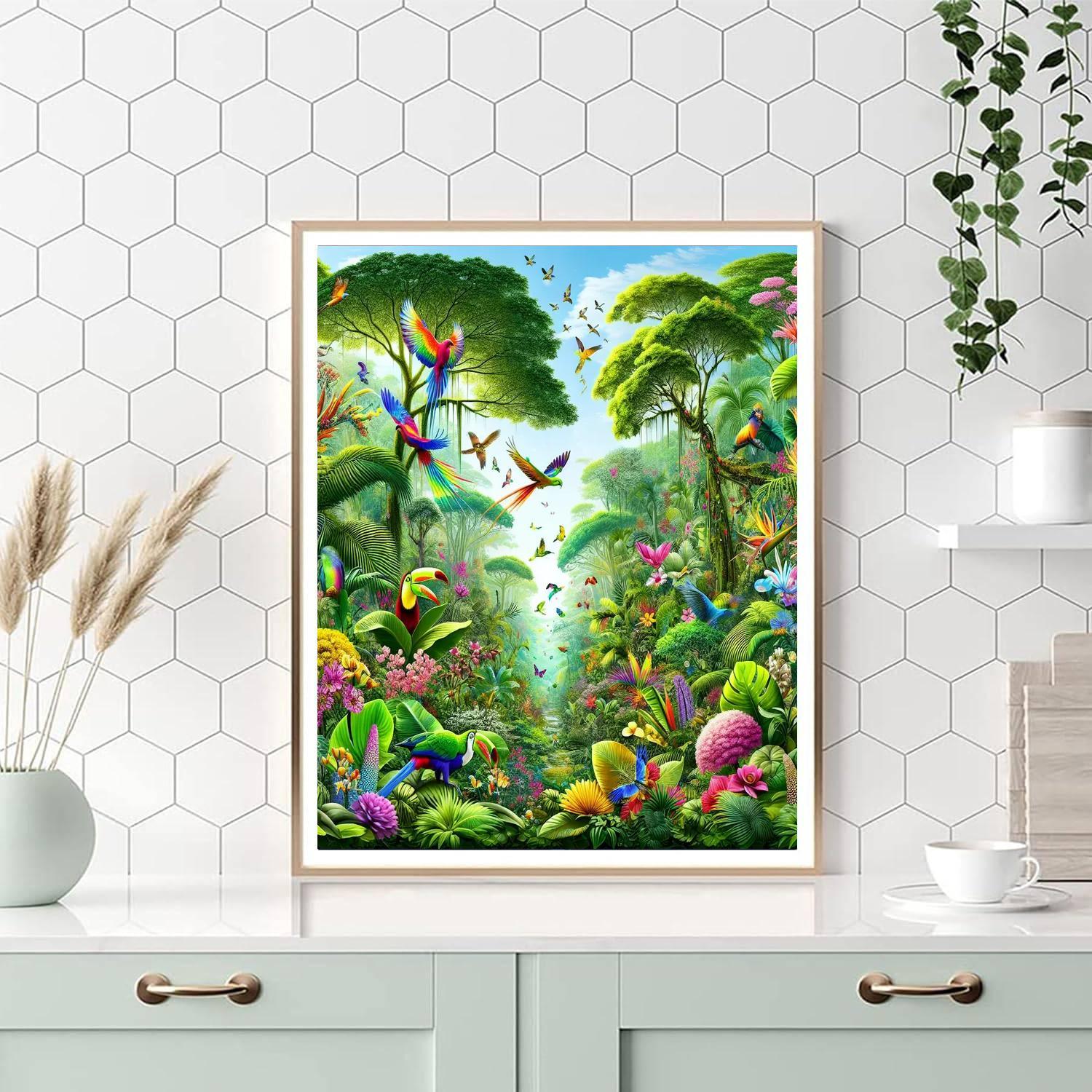 Rainbow Rainforest Retreat Numbered Painting Kits