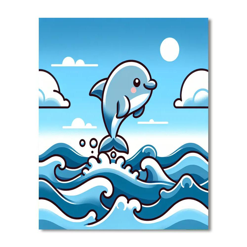 Friendly Dolphin Dance Paint By Number