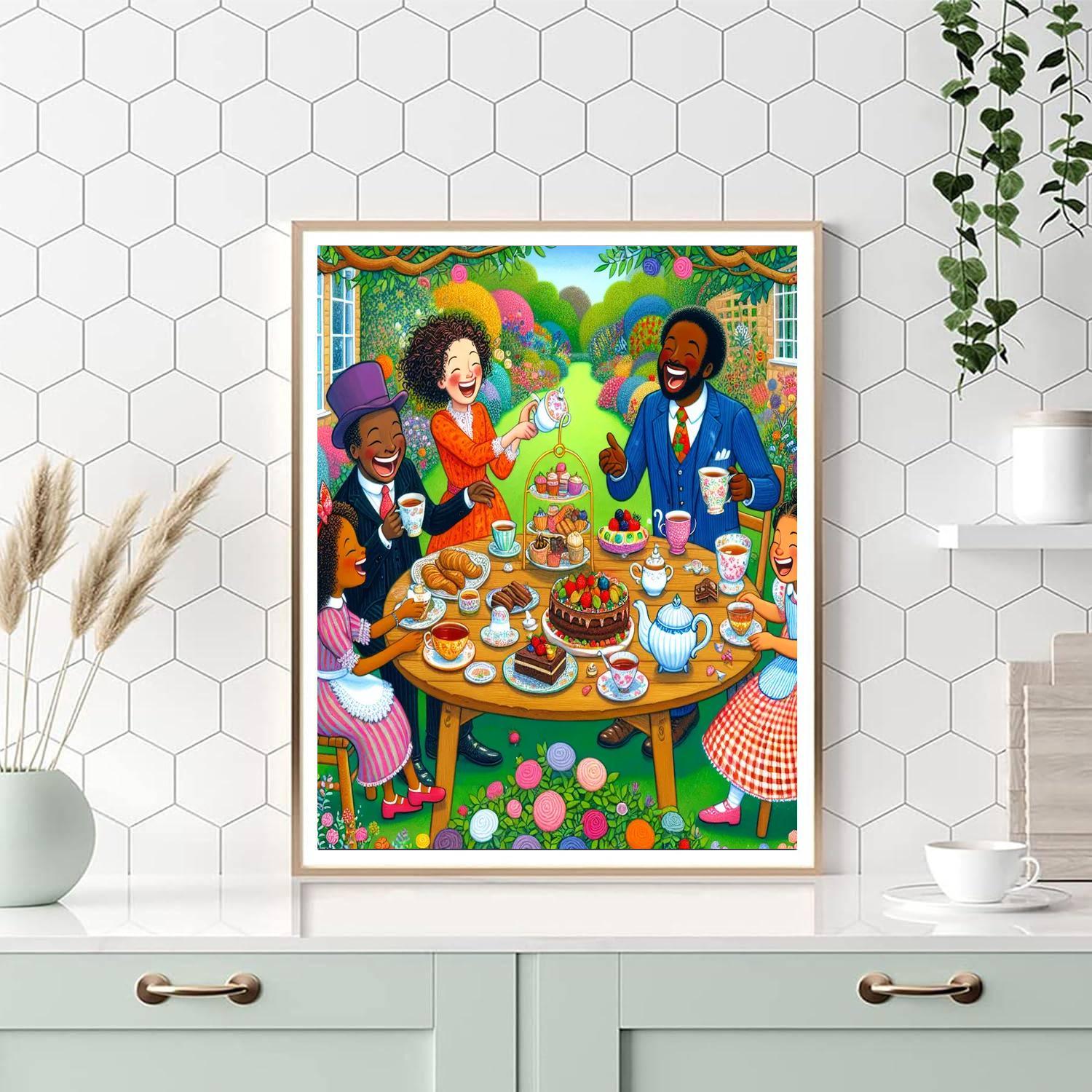 Fanciful Garden Tea Party Paint By Number