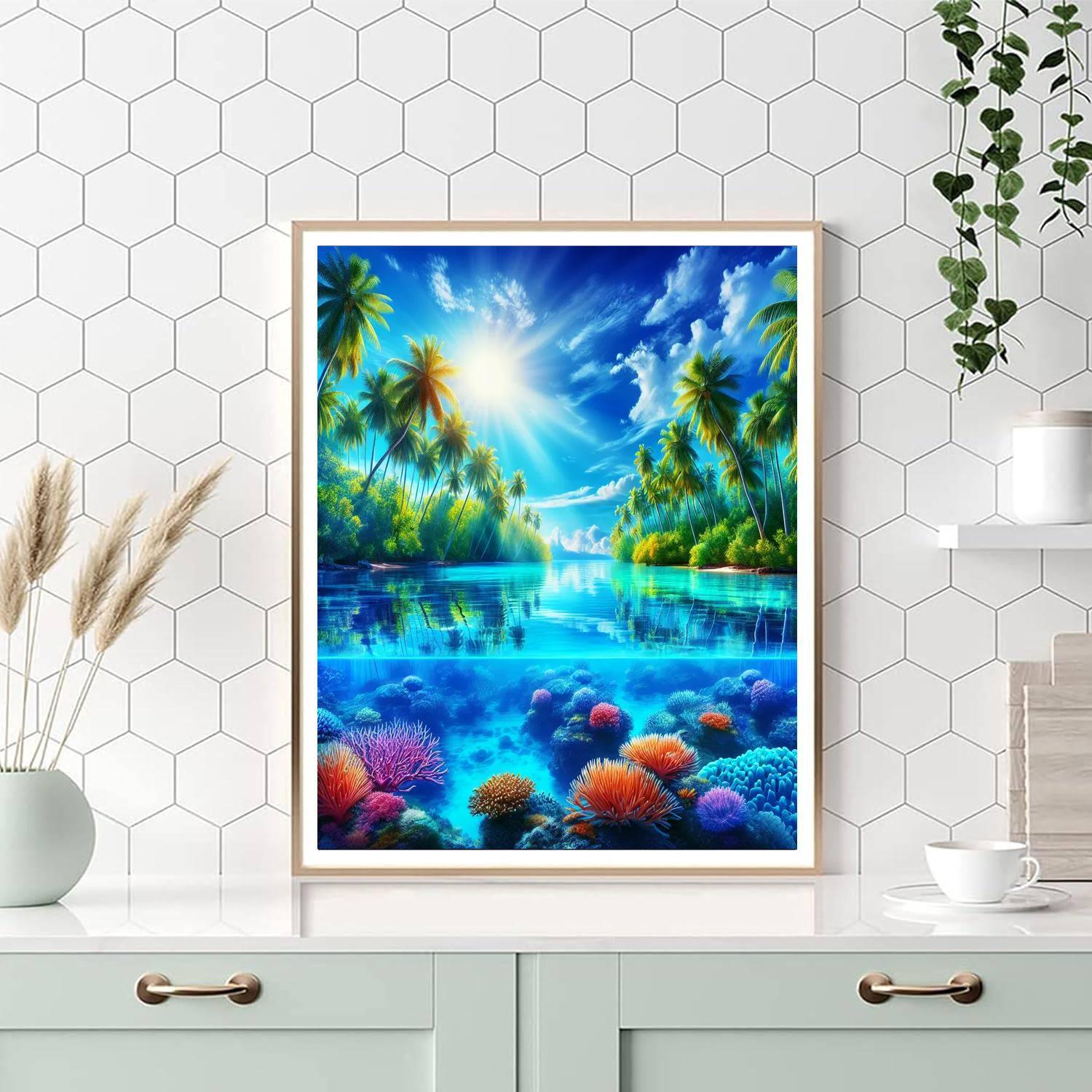 Tropical Lagoon Tranquility Paint By Numbers Kits