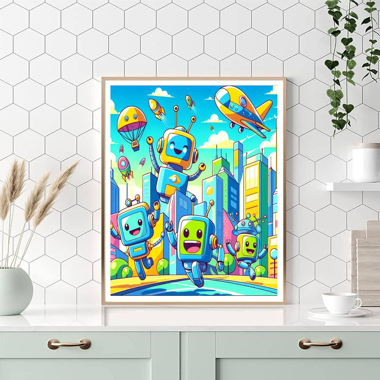 Adventurous Robots Paint By Color