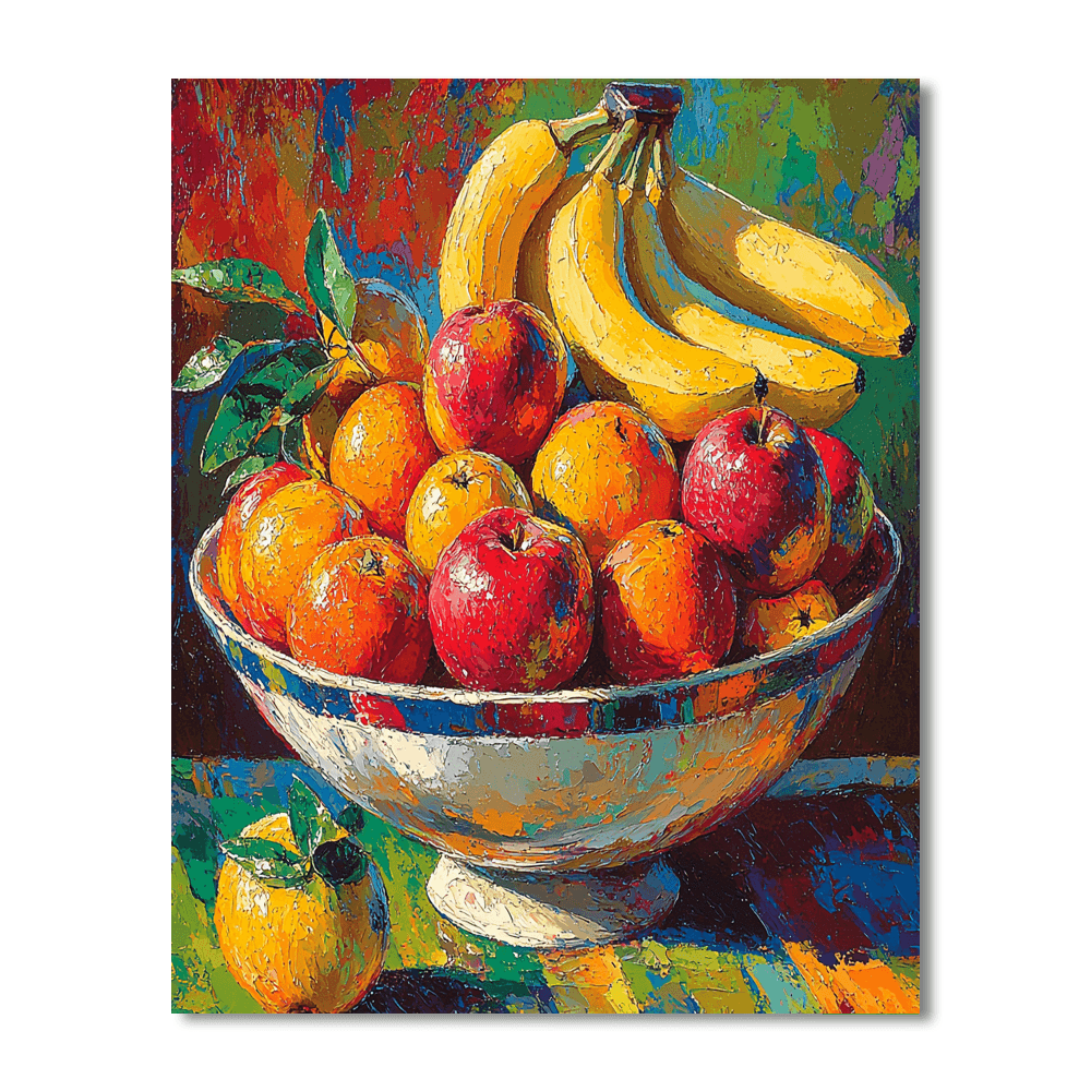 Paul Cézanne Inspired Radiant Fruit Bowl  Paint By Number