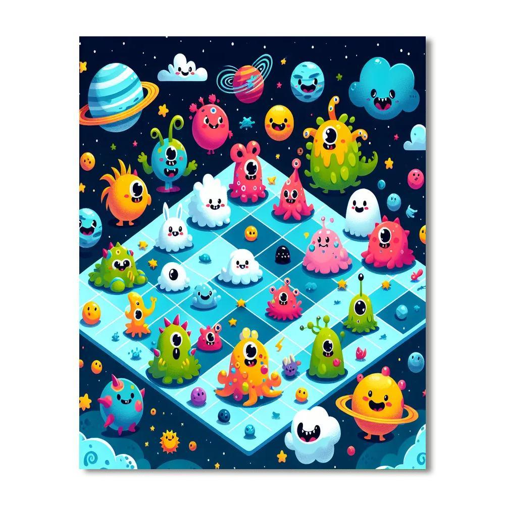 Silly Space Monsters Paint By Number
