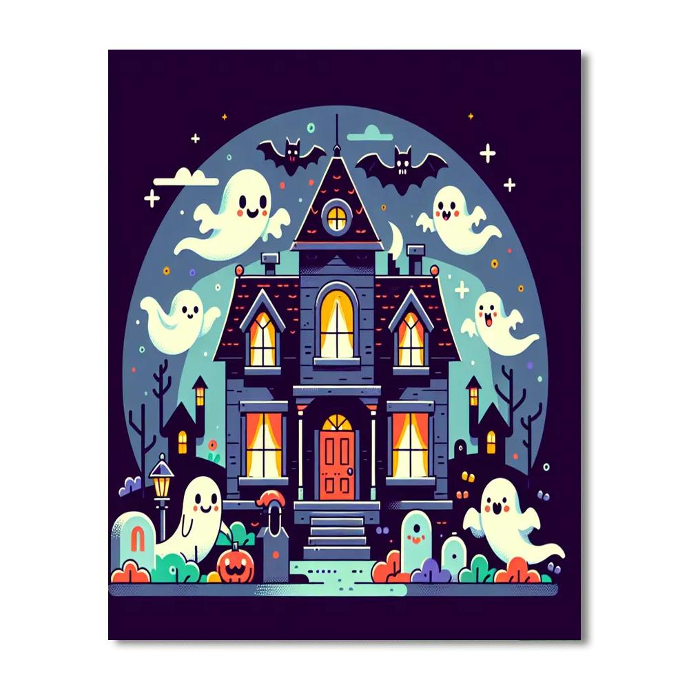 Haunted House Fun Paint By Numbers Art