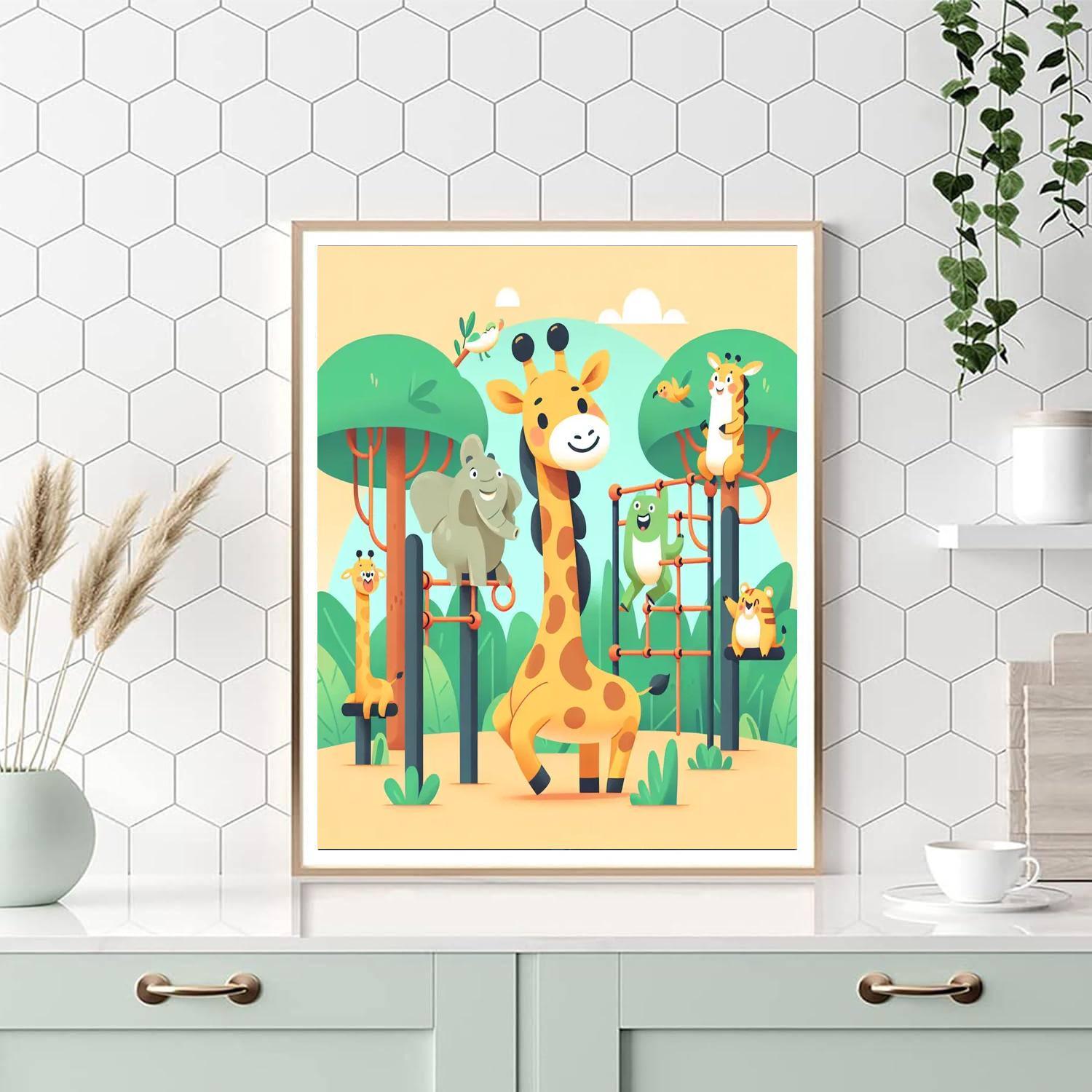 Giraffe's Jungle Gym Paint By Color