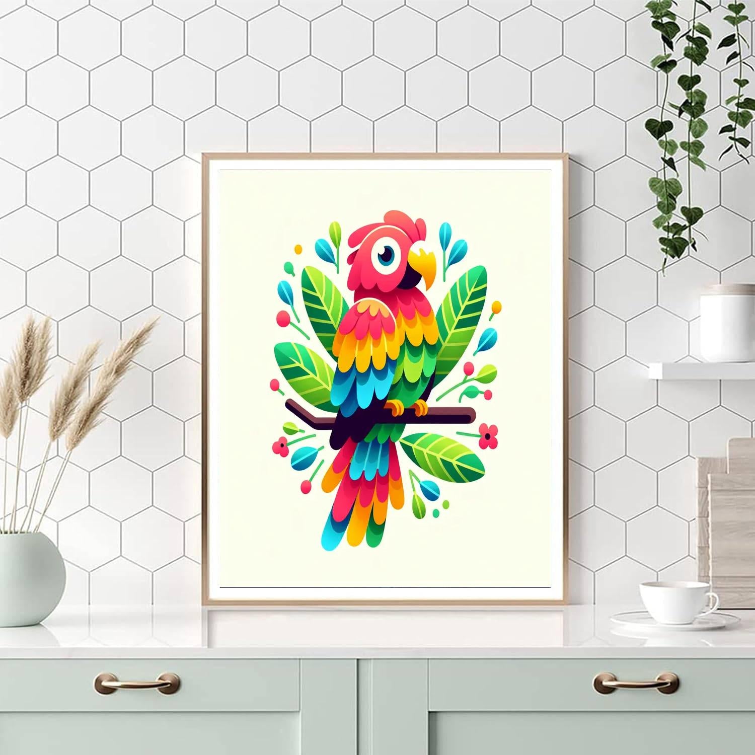 Funny Parrot Numbered Painting Kits