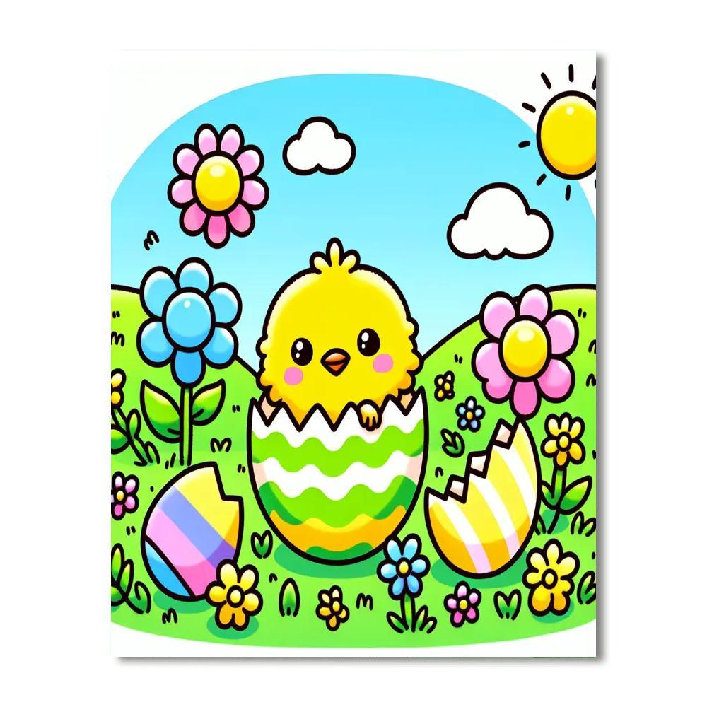 Cheery Chicks Paint By Numbers Art