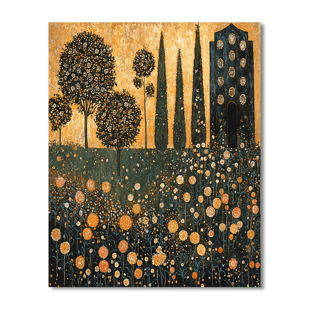 Gustav Klimt Inspired Ethereal Gardens  Paint By Numbers Art