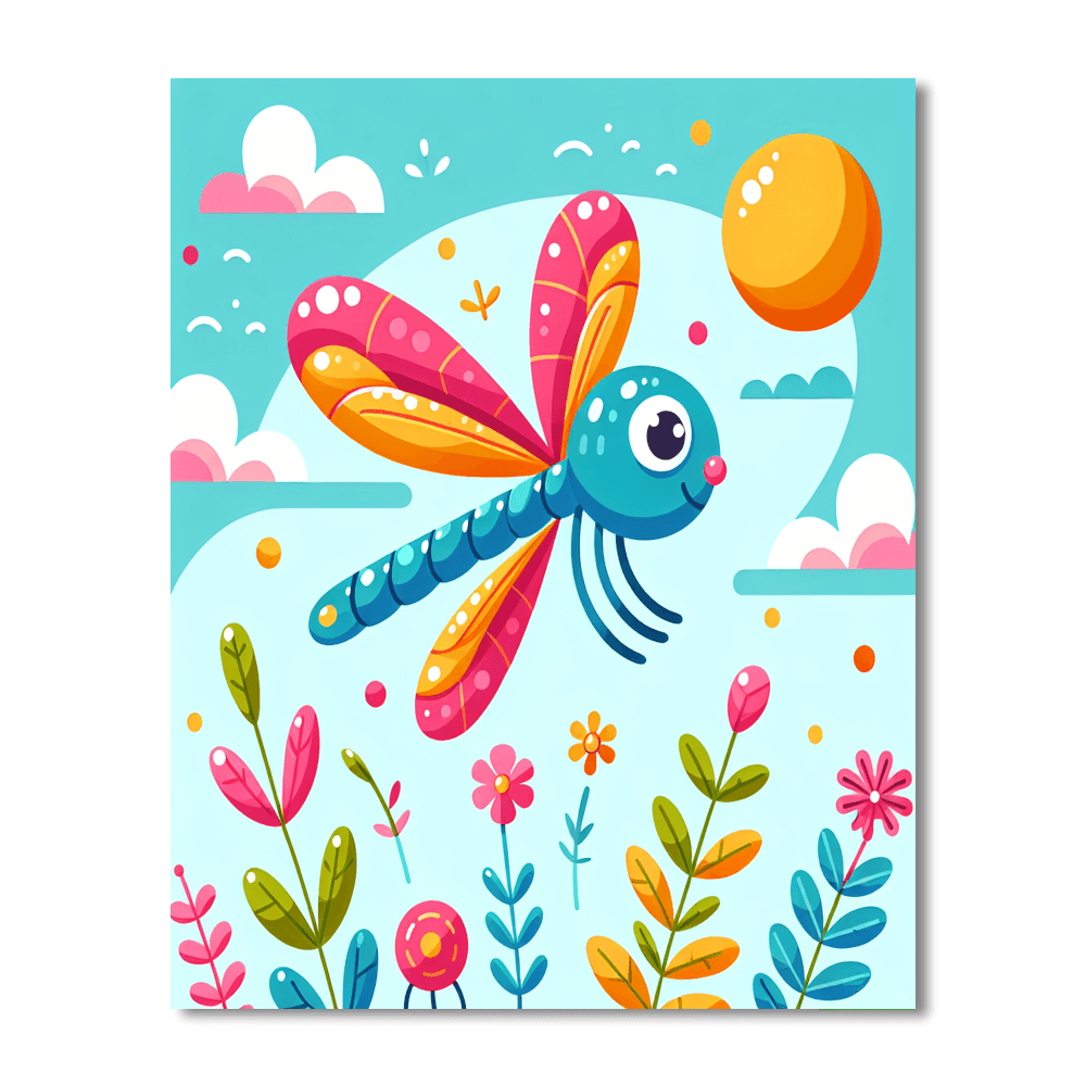 Charming Dragonfly Number Painting