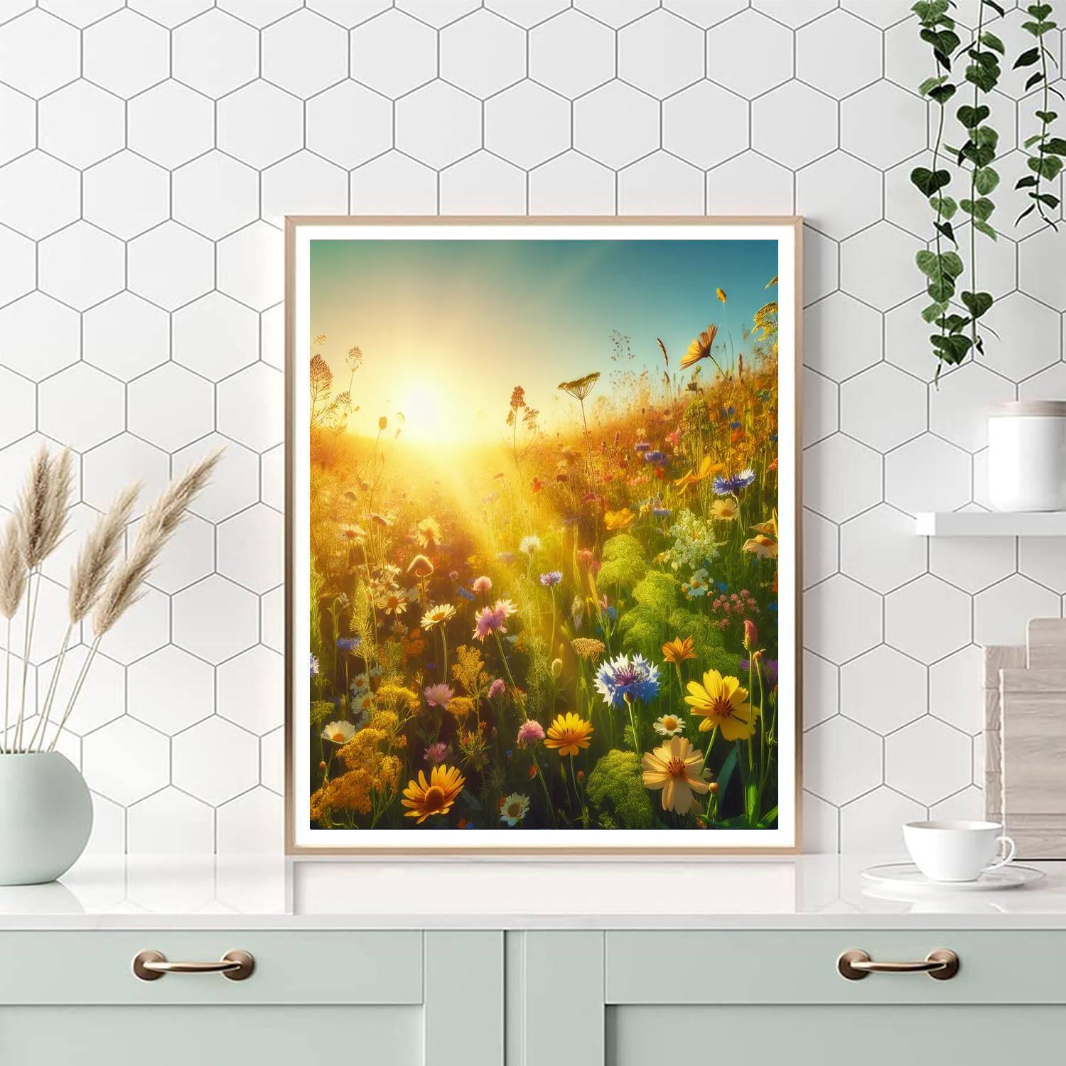 Golden Hour Meadow Serenity Paint By Number