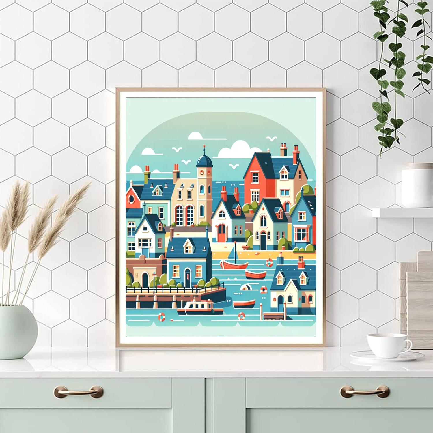 Seaside Village Exploration Paint By Number