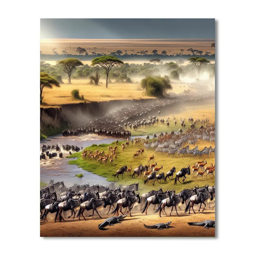 Wildebeest Migration - Tanzania/kenya Paint By Numbers Art