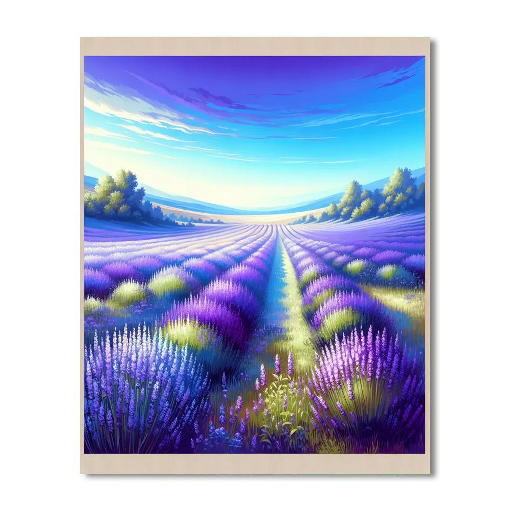 A Walk Through The Lavender Fields Number Painting