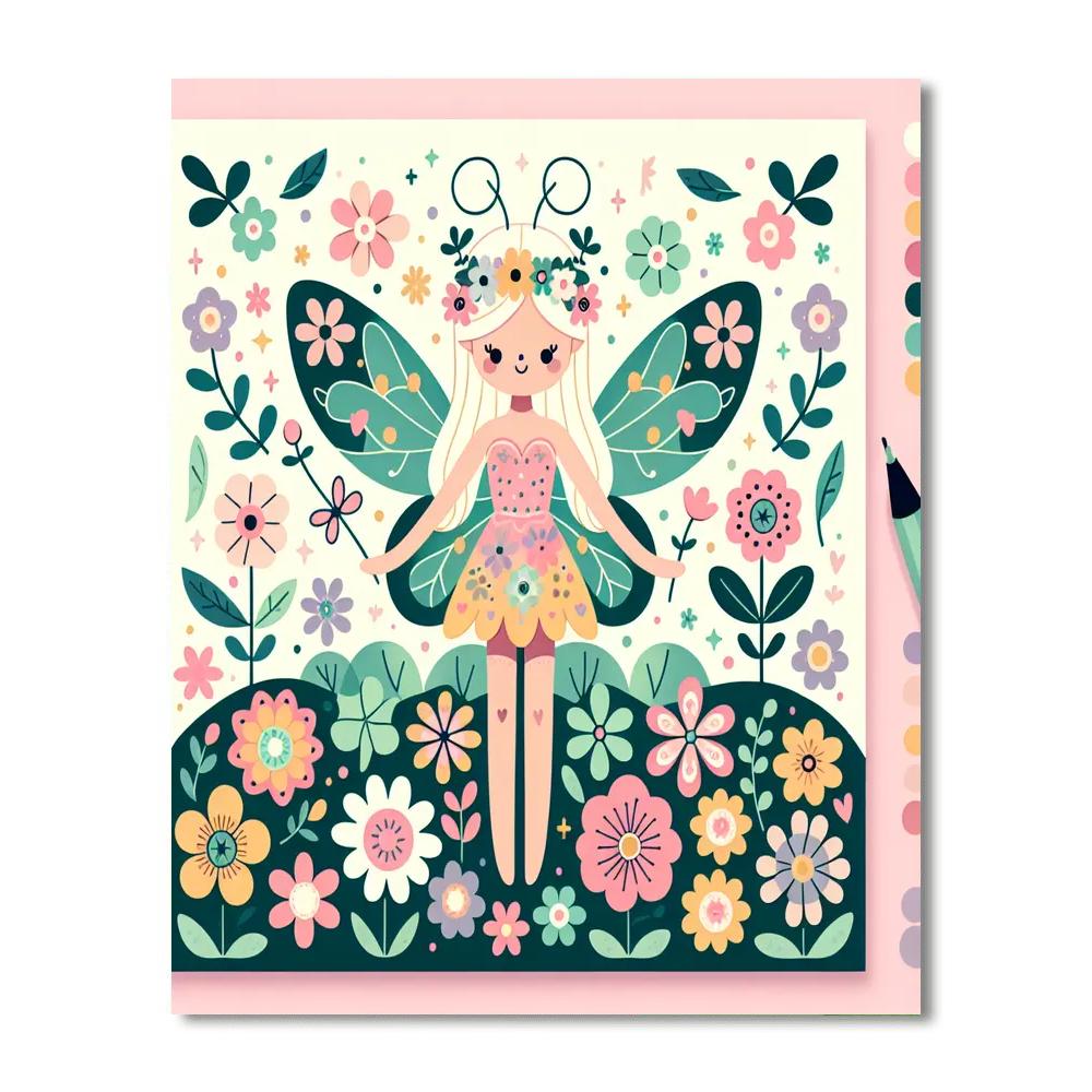 Flower Fairy's Garden DIY Paint By Numbers