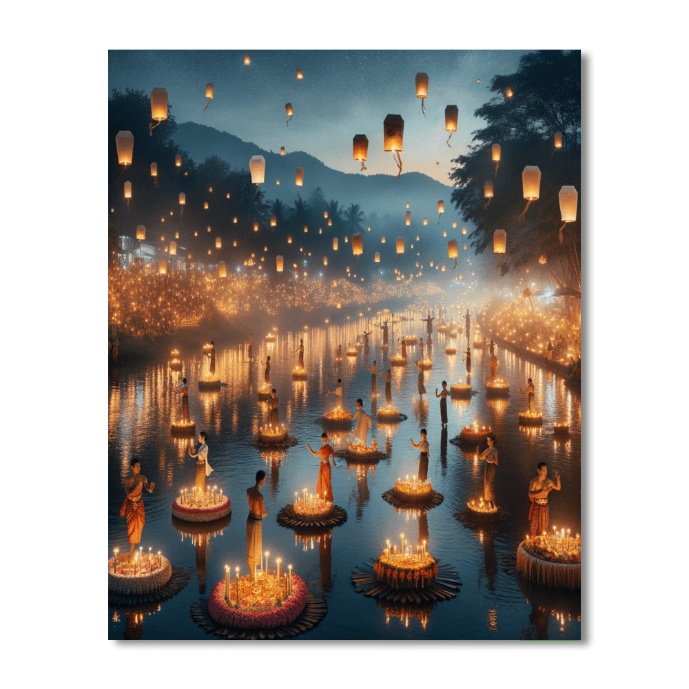 Loy Krathong - Chiang Mai, Thailand Paint By Number