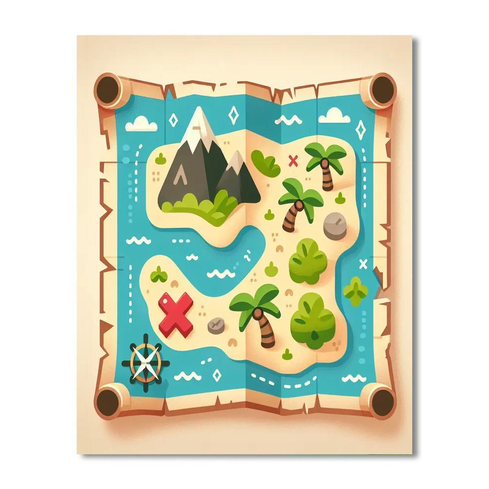 Charming Pirate Treasure Map Paint By Numbers Kits