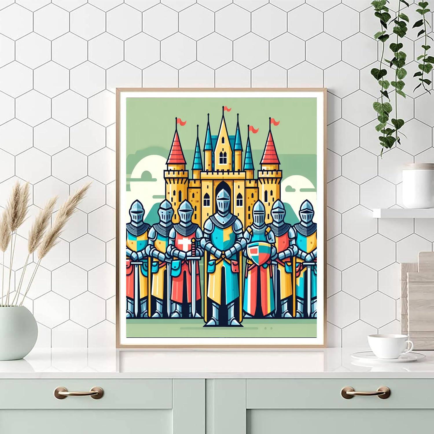 Knight's Valor In The Medieval Castle Paint By Number