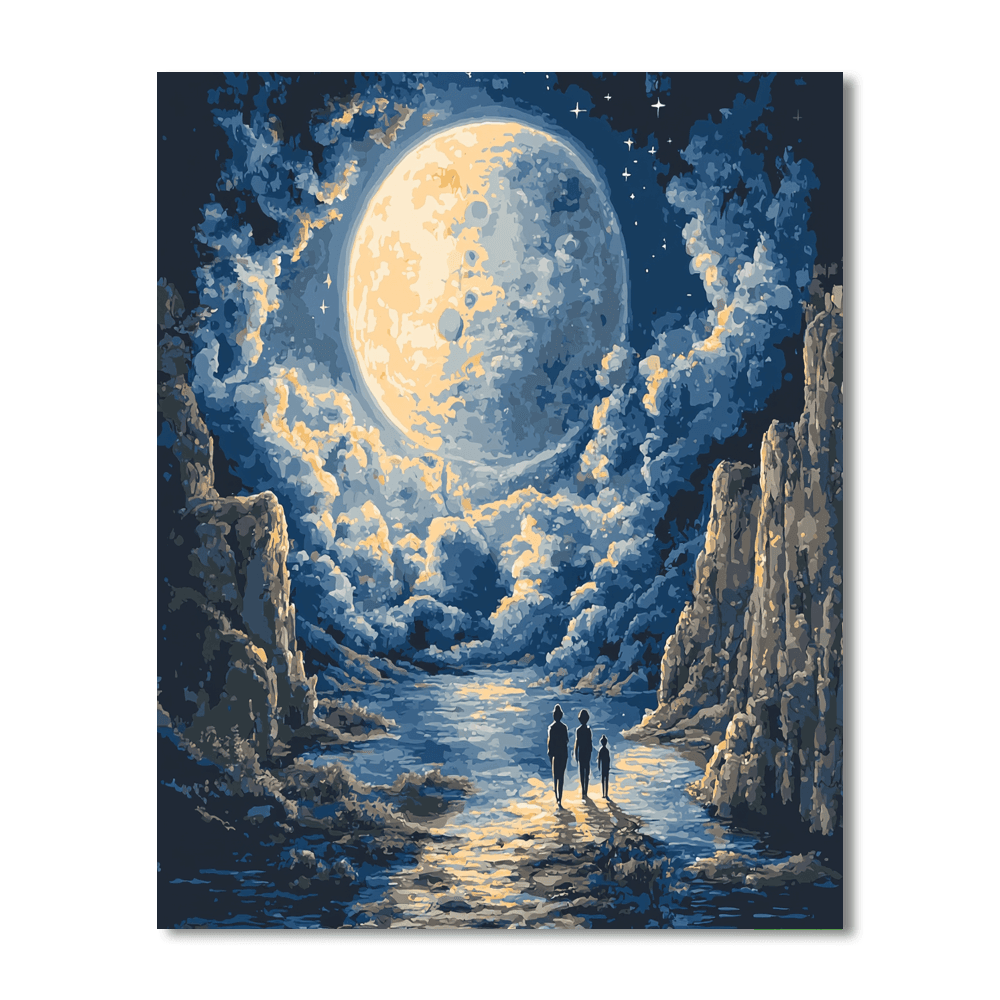 René Magritte Inspired Moonlit Mirage  Paint By Numbers