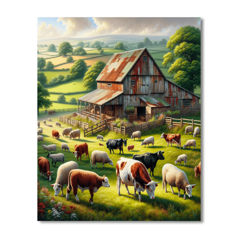 Rustic Barnyard Bliss Paint By Number