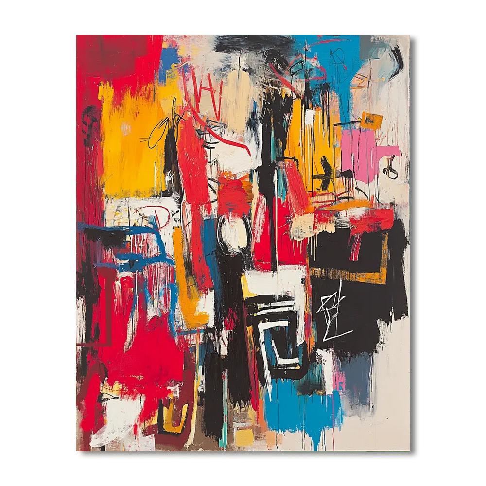 Jean-Michel Basquiat Inspired Tension Of Colors  Paint By Numbers