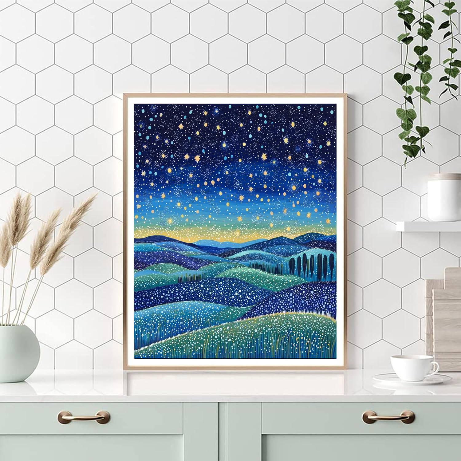 Georges Seurat Inspired Aurora Of The Cosmic Meadow  Paint By Numbers Kits