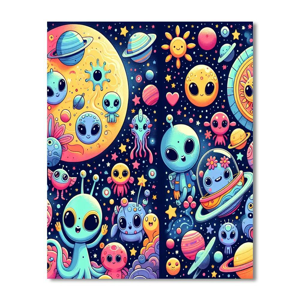 Outer Space Alien Adventures Numbered Painting Kits