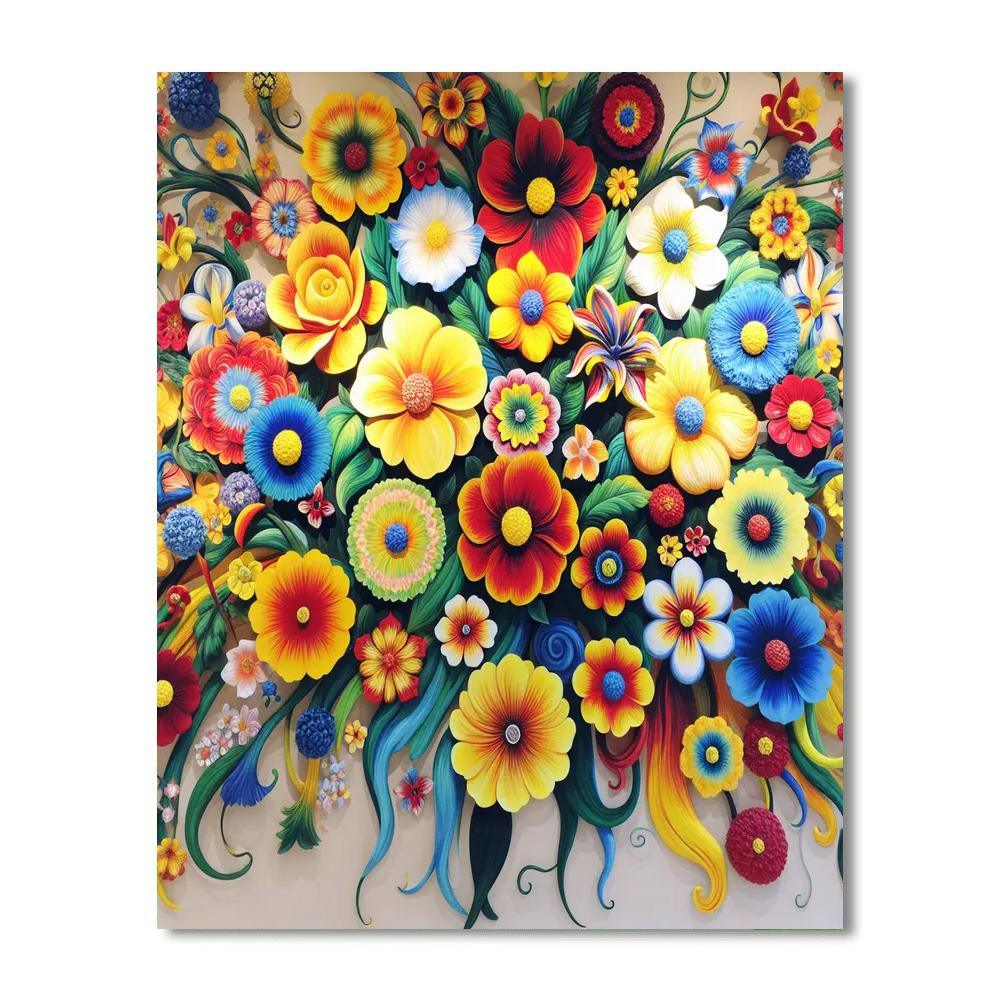 Cheerful Floral Fantasy Painting By Numbers Kit