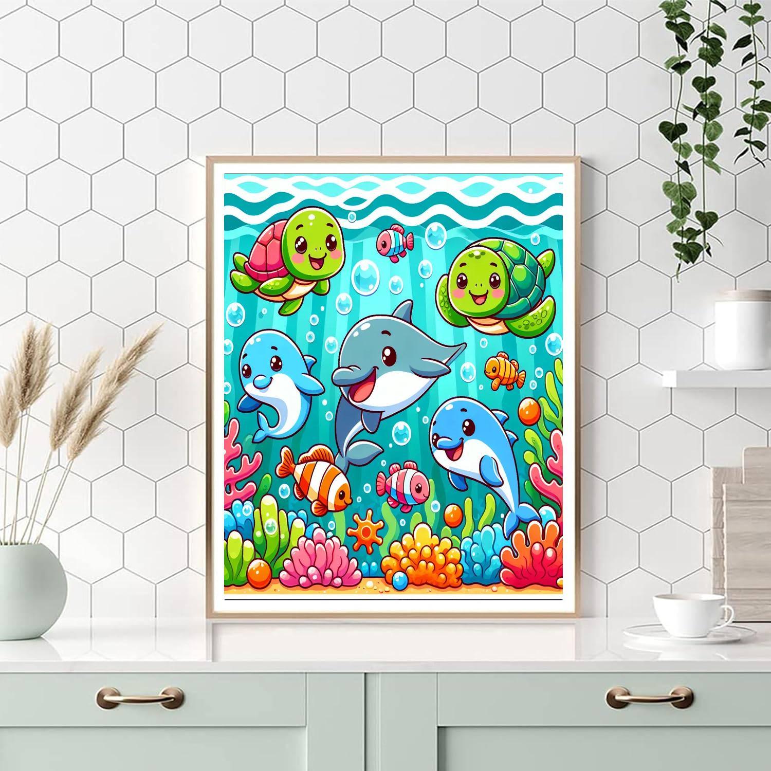 Adorable Aquatic Adventures Painting Number Kit