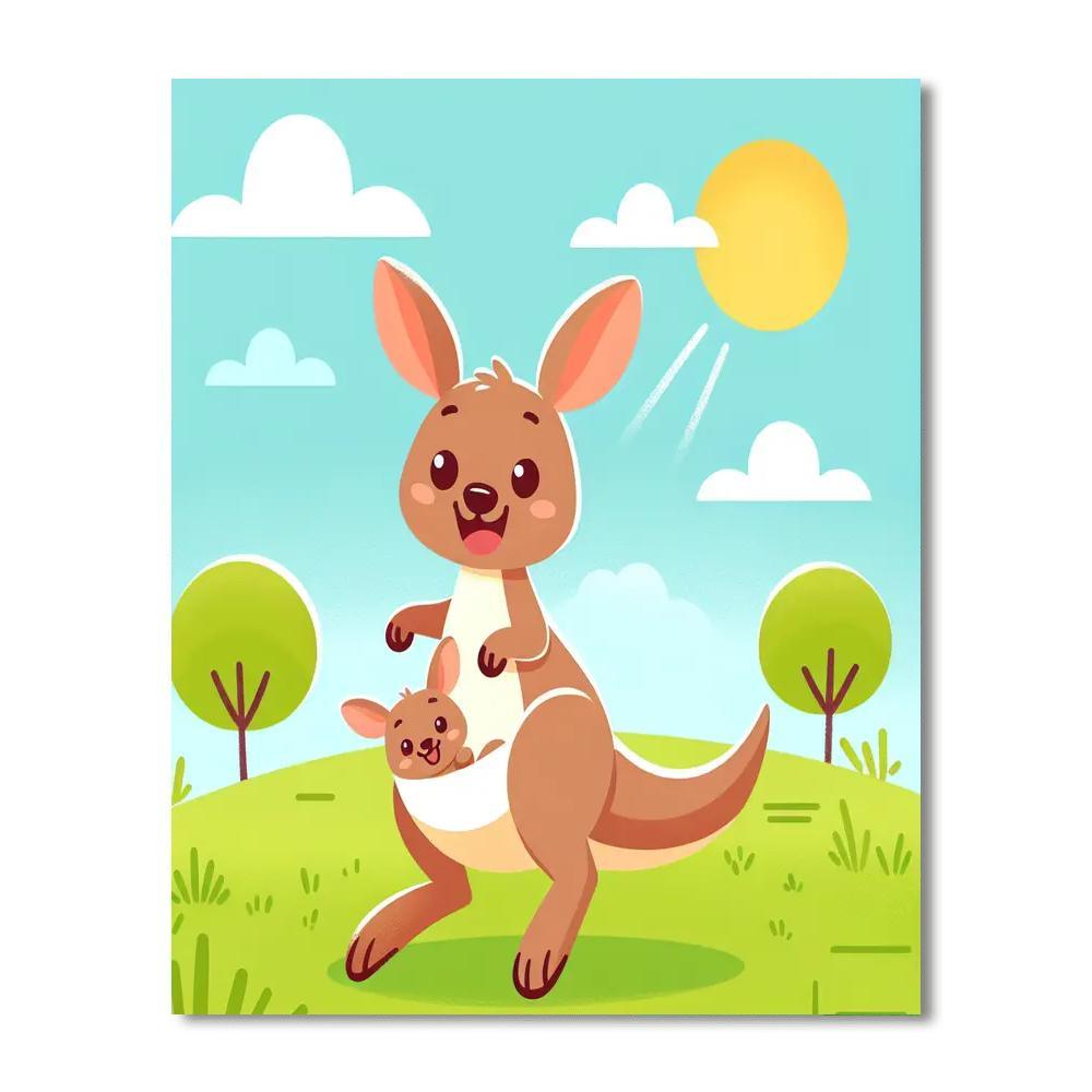 Happy Kangaroo Paint By Color