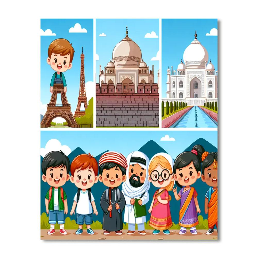 Around The World In Colors Number Painting