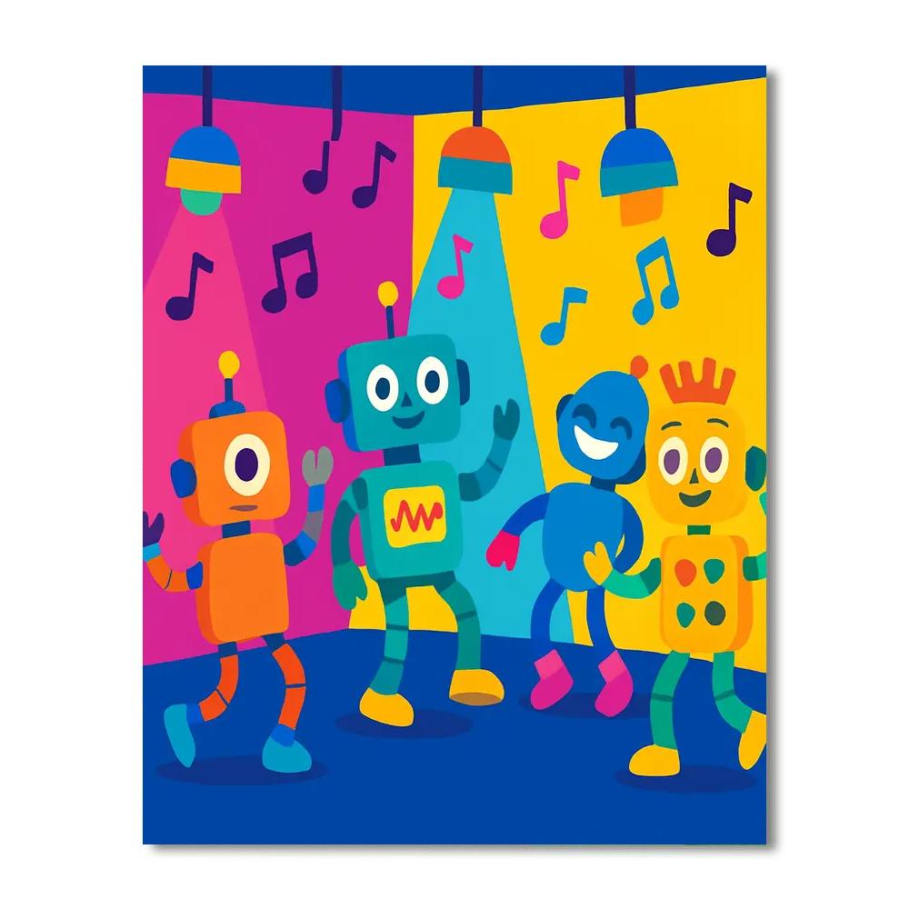 Rockin' Robot Dance Party DIY Paint By Numbers