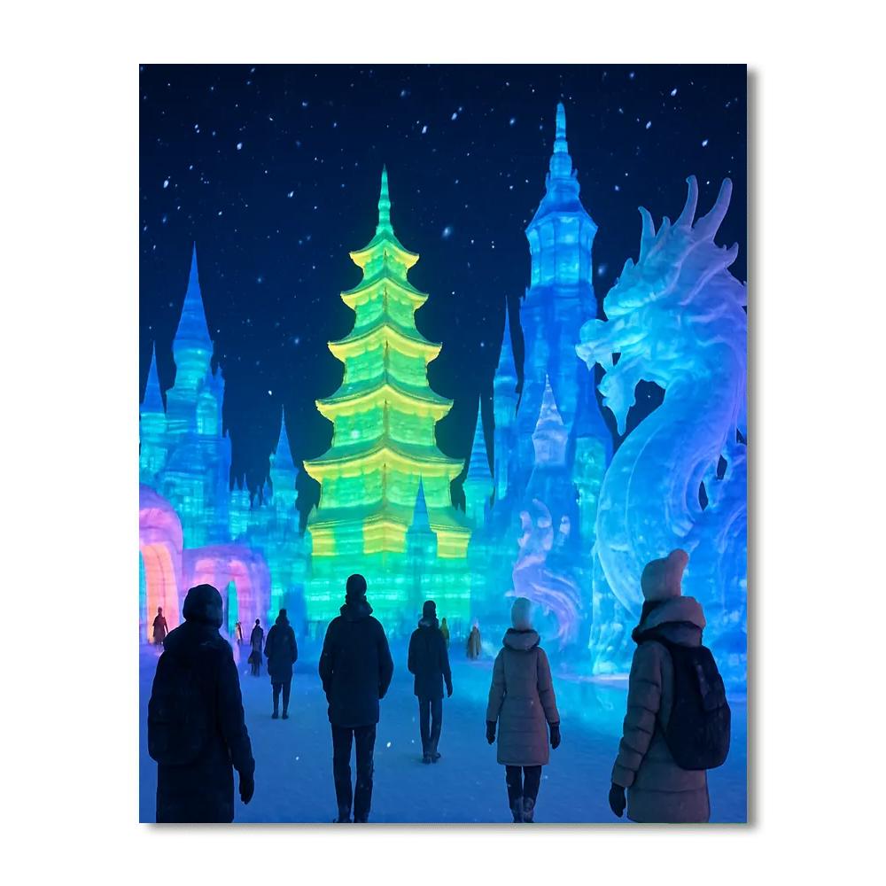 Harbin Ice And Snow Sculpture Festival - Harbin Painting By Numbers Kit