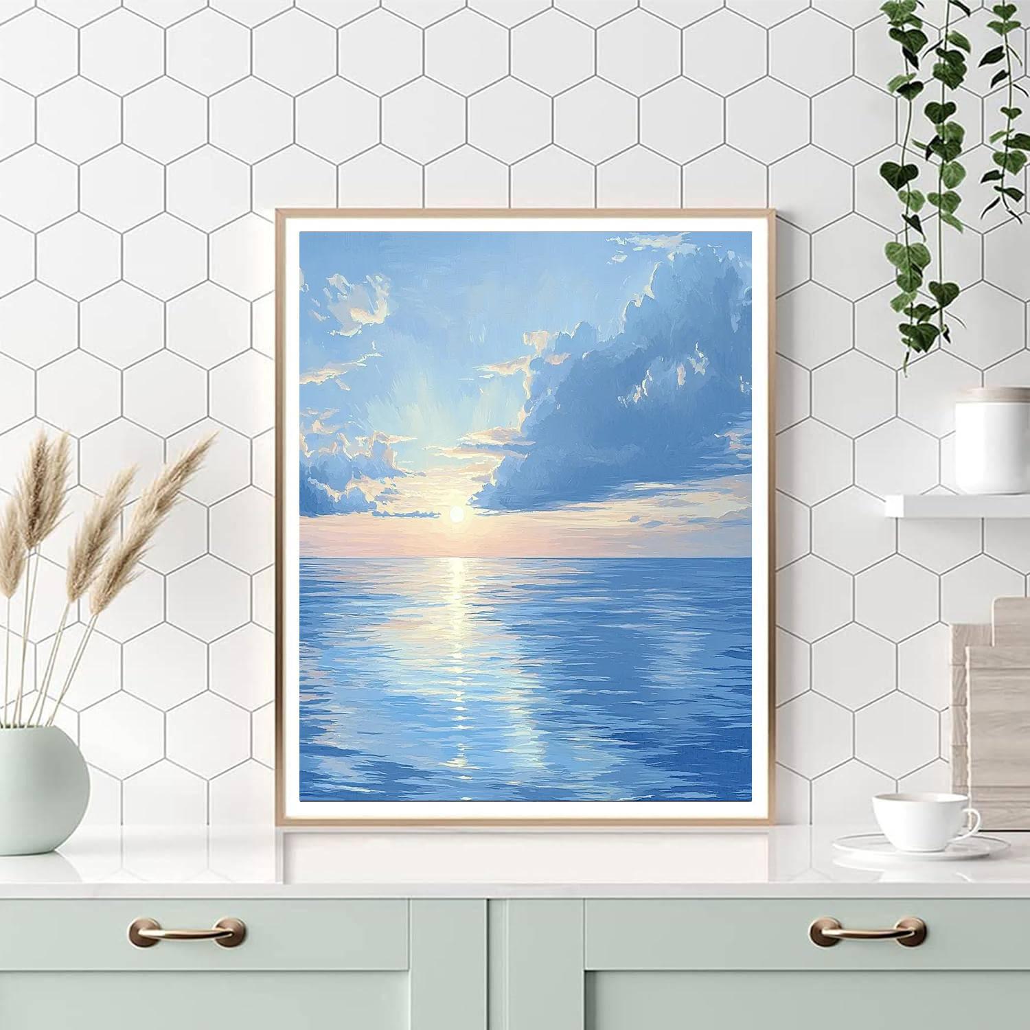 John Singer Sargent Inspired Peaceful Waterscape  Number Painting