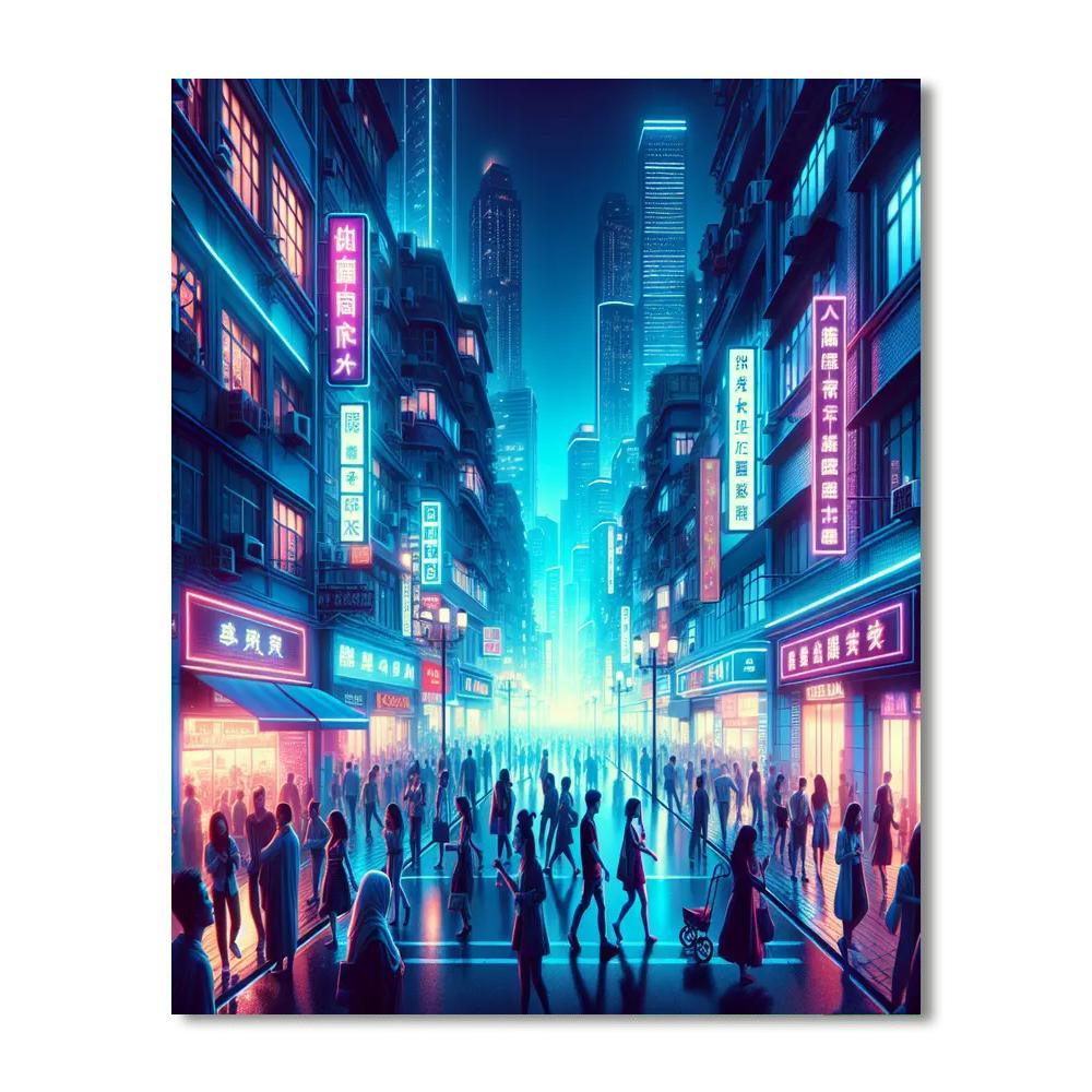 Vibrant Urban Nightlife Paint By Numbers Art