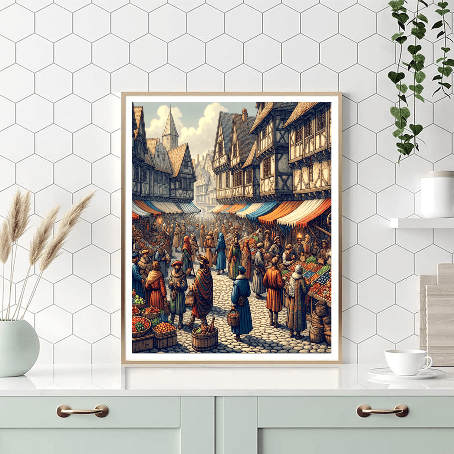 Medieval Market - DIY Painting By Numbers Kit