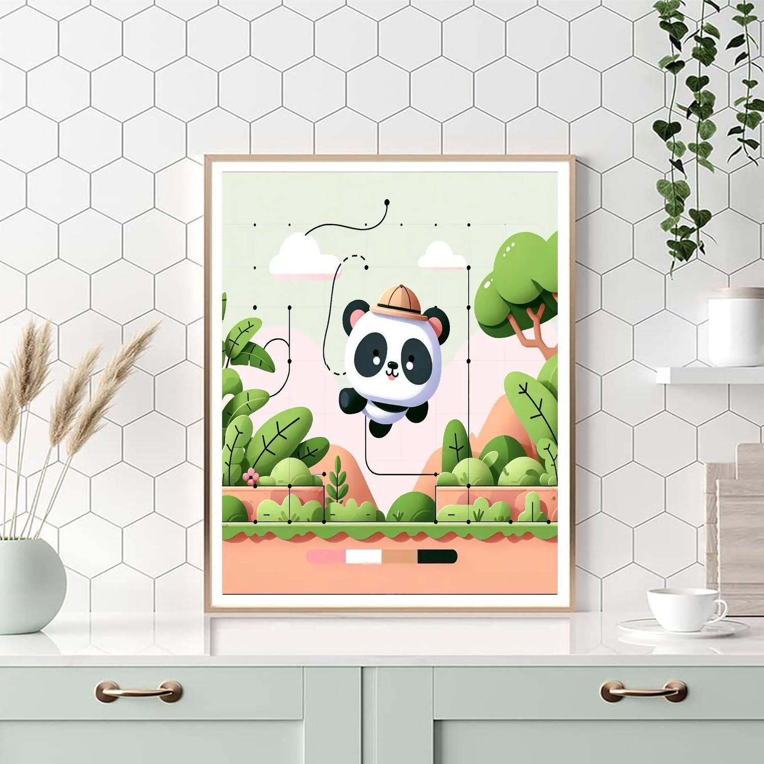 Adventurous Panda's Jungle Quest Paint By Color