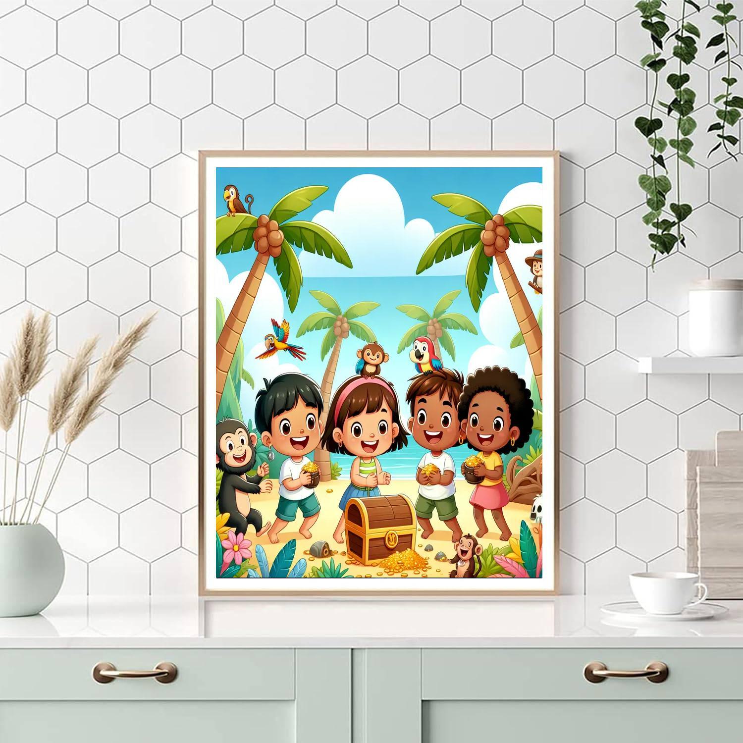 Vibrant Adventure Island Number Painting