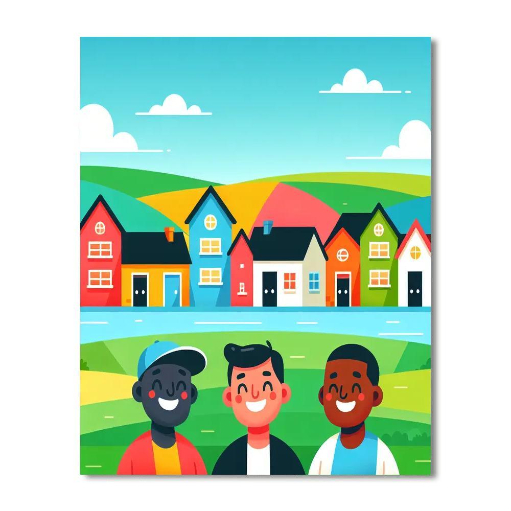 Vibrant Village Vibes Paint By Numbers