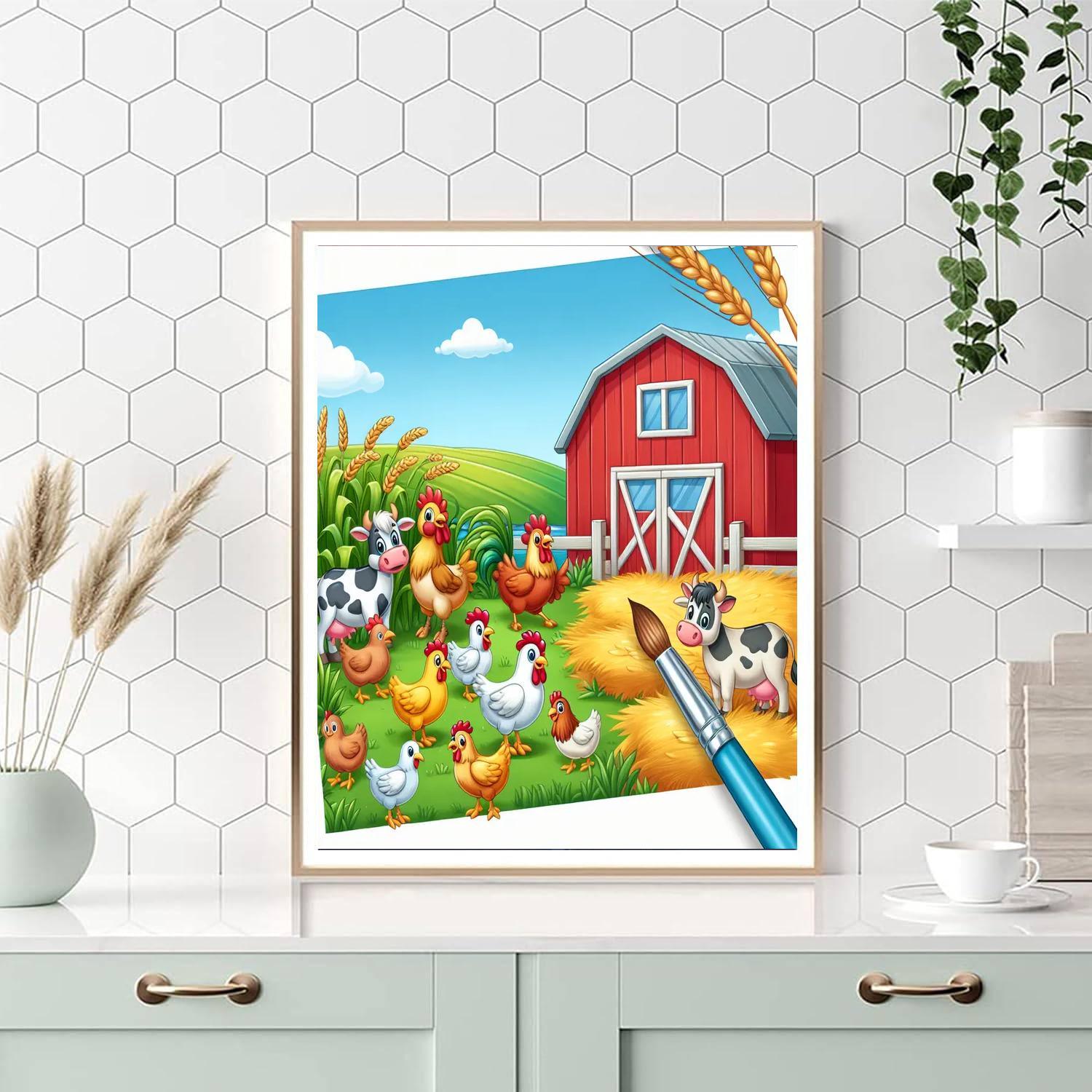 Playful Farmyard Frolic Paint By Numbers