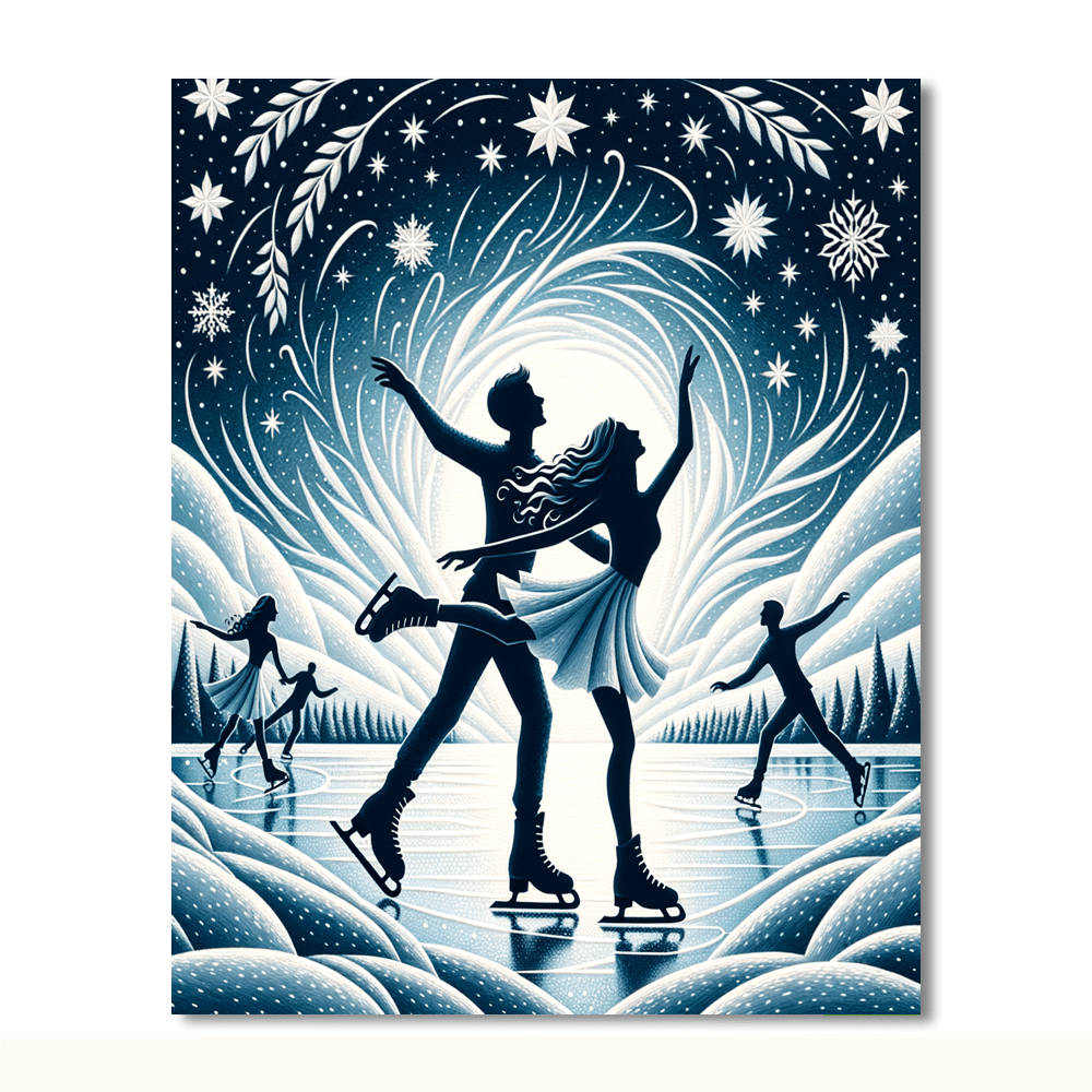 Starry Night Skaters DIY Paint By Numbers