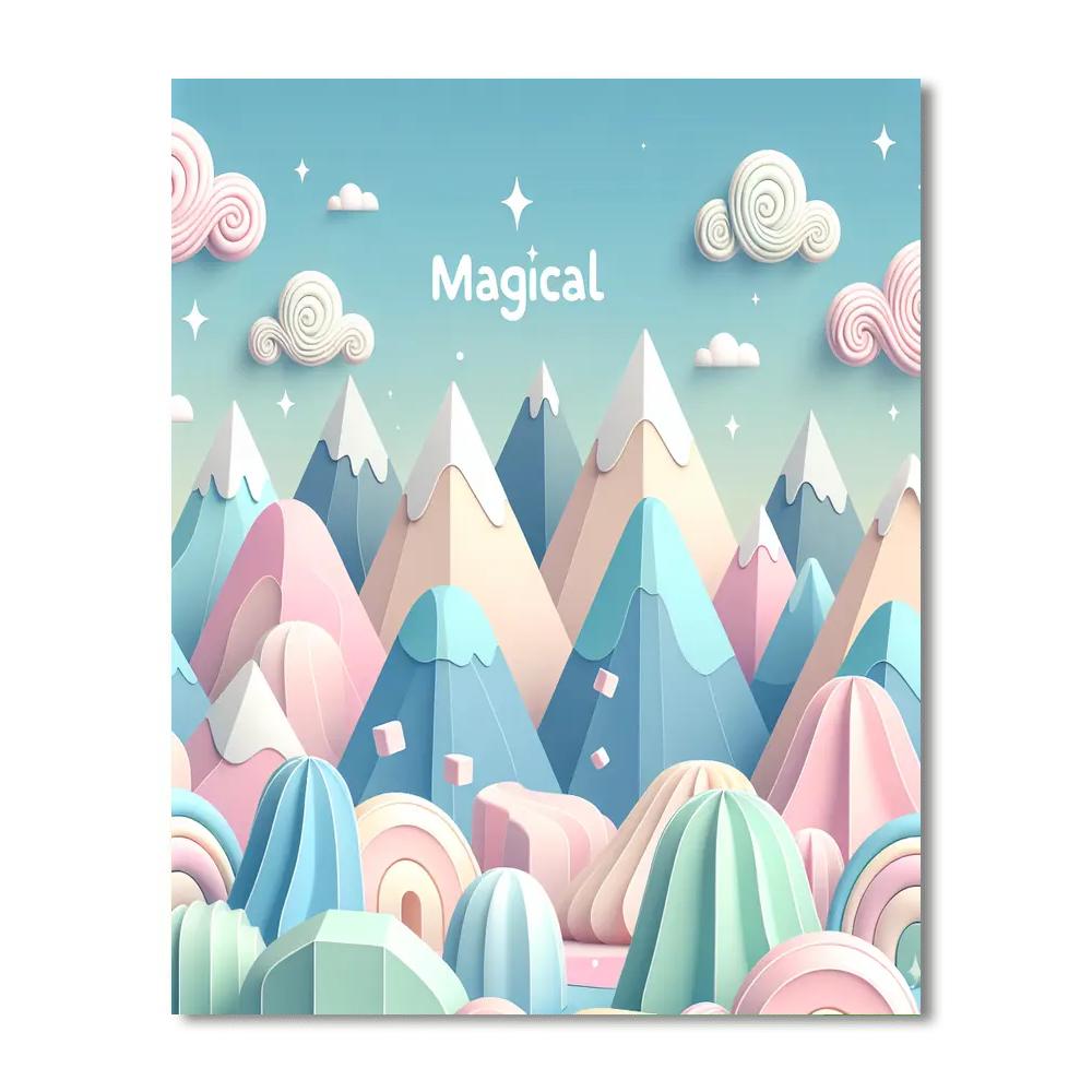 Magical Marshmallow Mountains Paint By Numbers Art