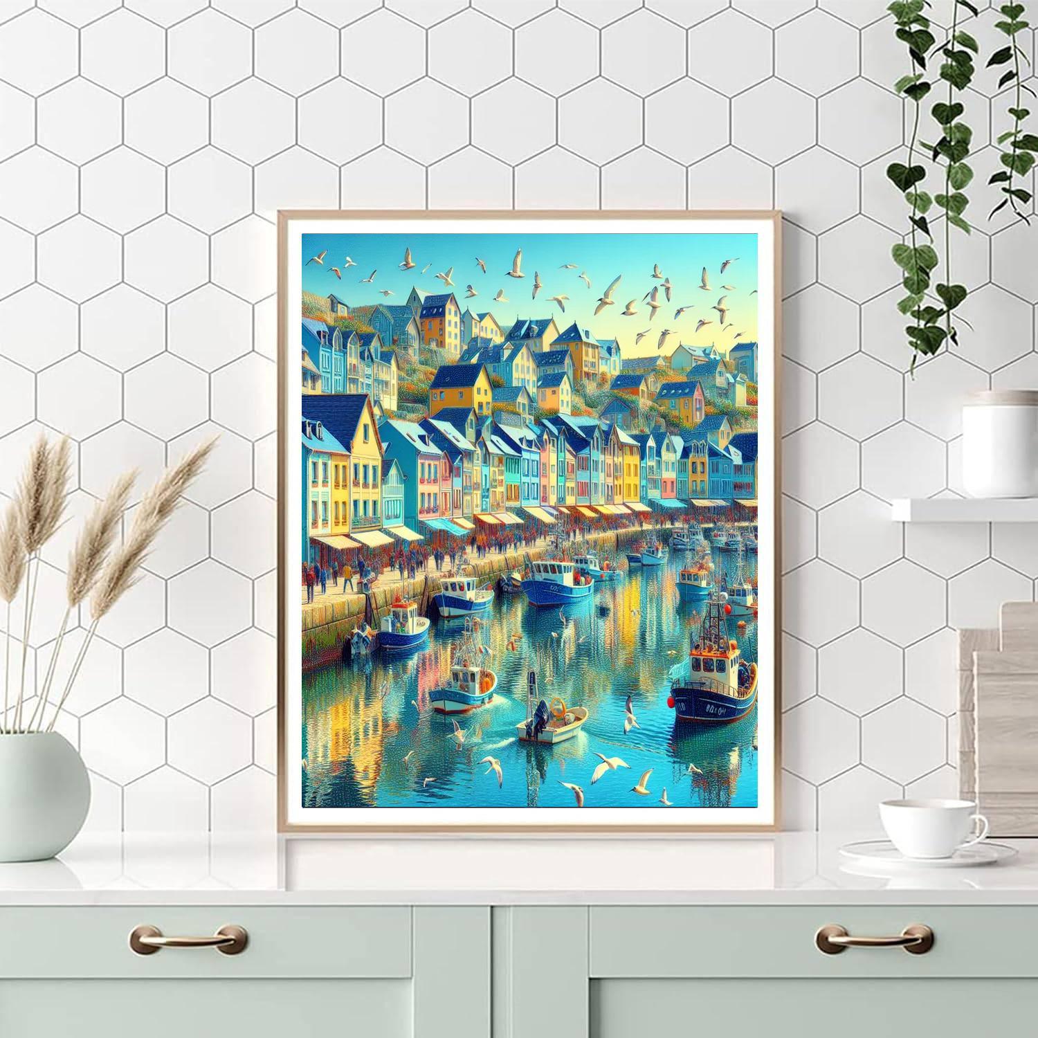 Seaside Townscape Paint By Numbers Kits