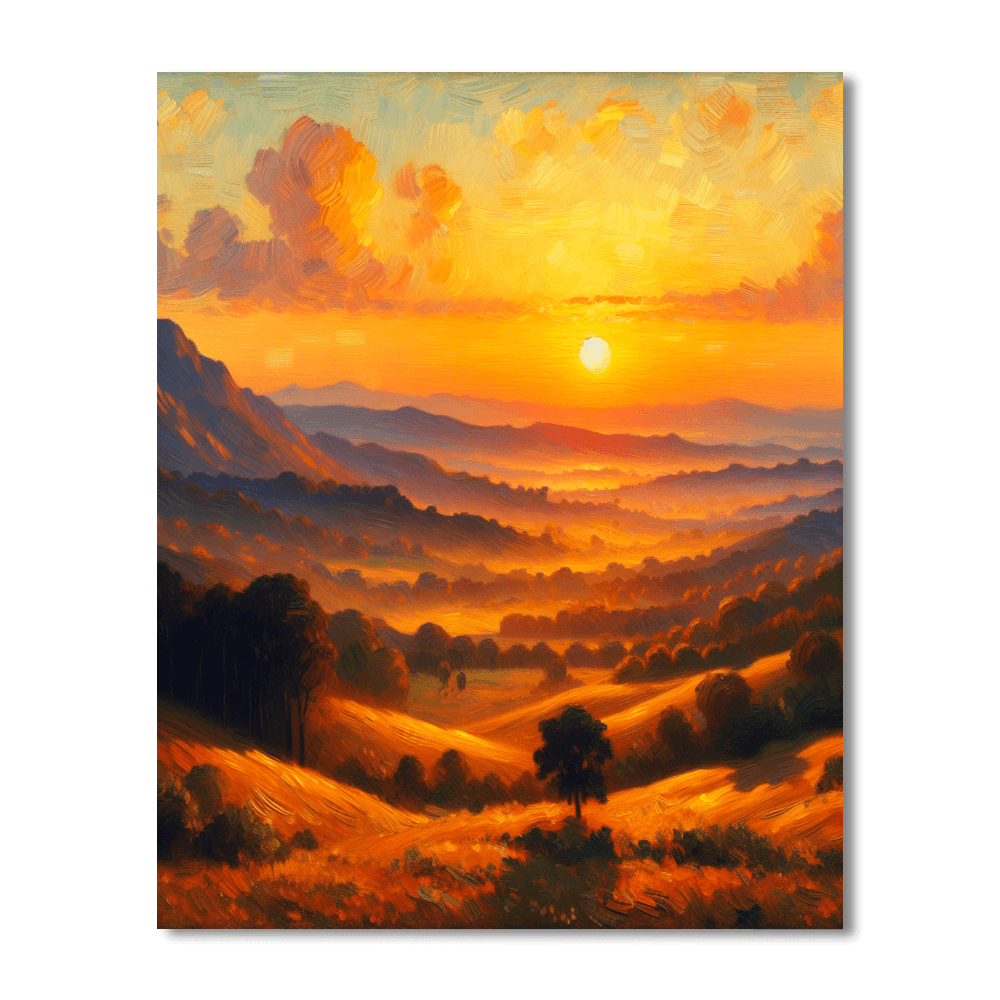 Golden Sunset Vista Number Painting