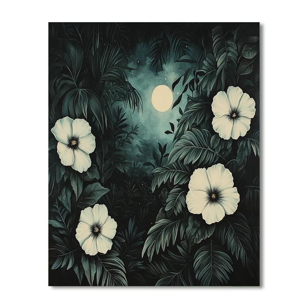 Frida Kahlo Inspired Midnight Bloom  Number Painting