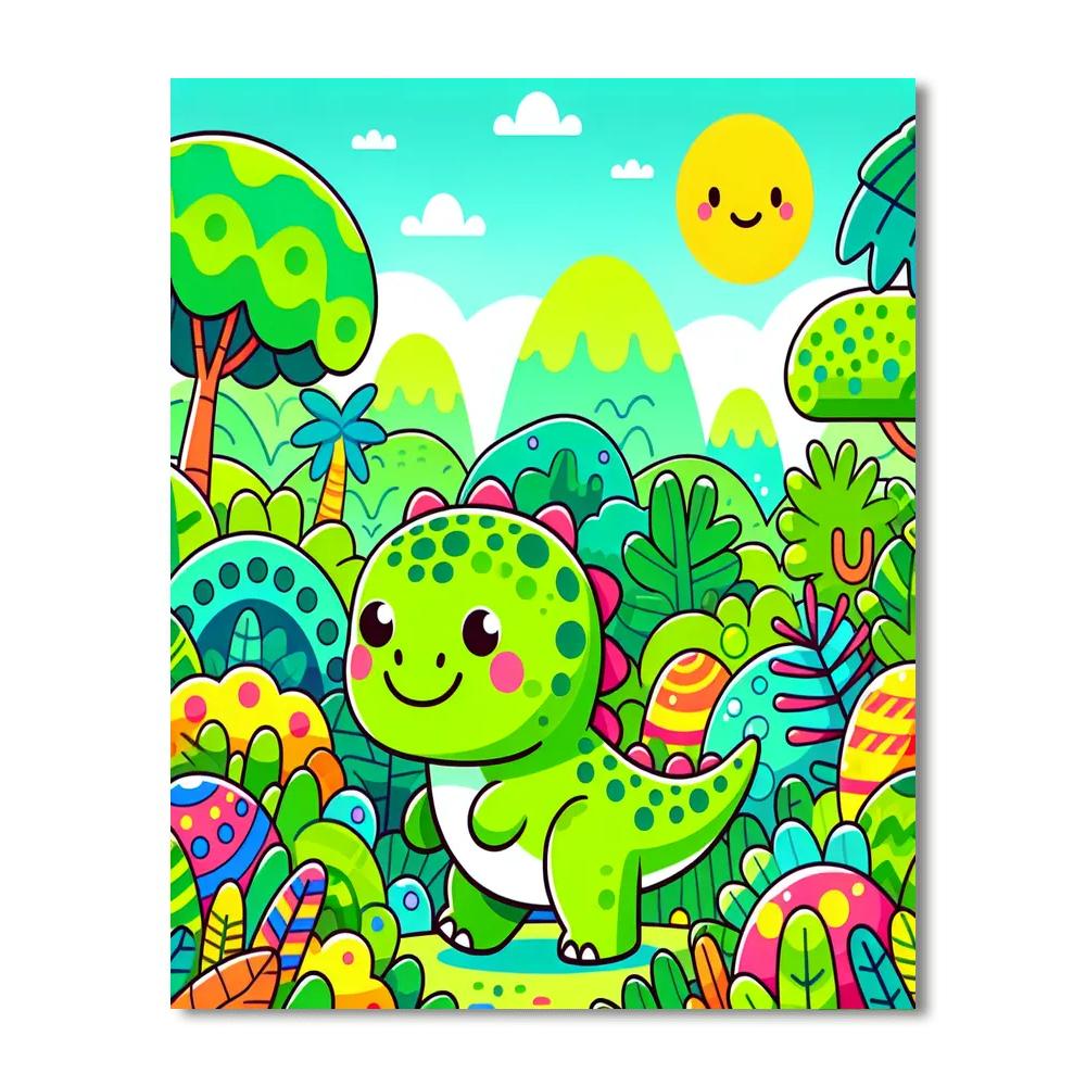 Curious Little Dinosaur Paint By Number