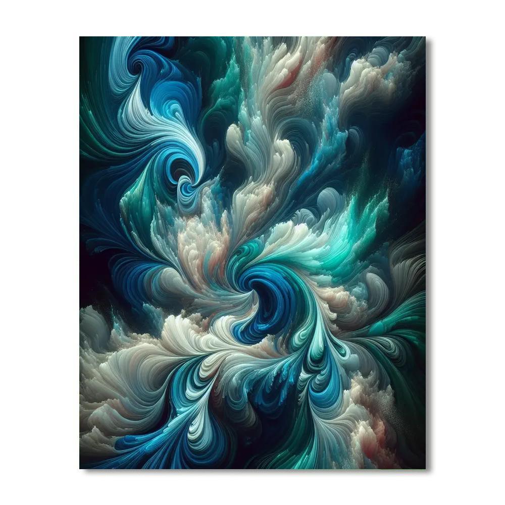 Aqua Kaleidoscope Flow DIY Paint By Numbers