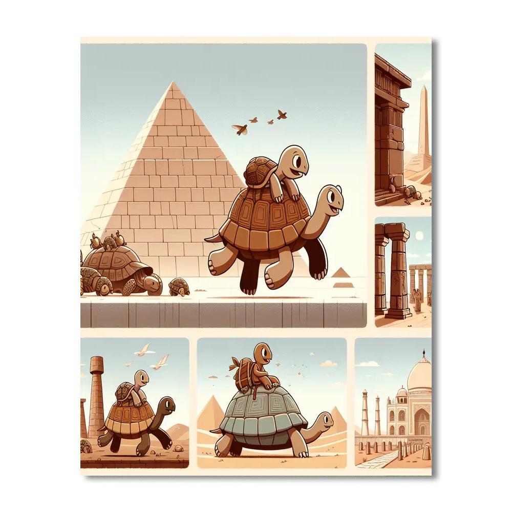 Timeless Tortoise Travels Number Painting