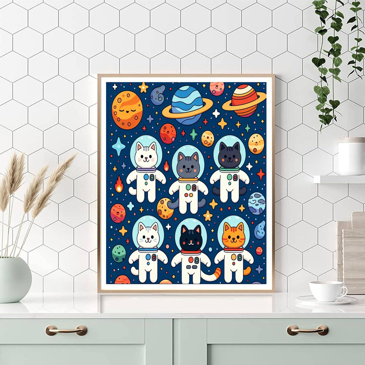 Space Cats Number Painting