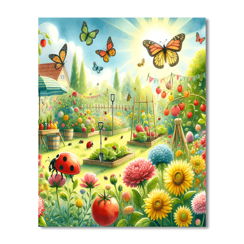 Sunny Garden Adventure Painting Number Kit