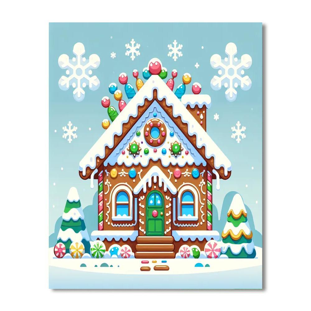 Charming Gingerbread House Paint By Number